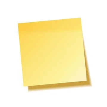 Realistic sticky note with shadow. Yellow paper. Message on notepaper. Reminder Stock Illustration