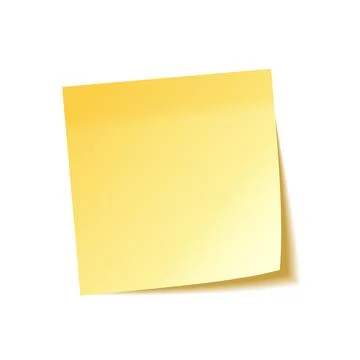 Realistic sticky note with shadow. Yellow paper. Message on notepaper. Reminder Stock Illustration