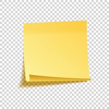 Realistic sticky note with shadow. Yellow paper. Message on notepaper. Reminder Stock Illustration