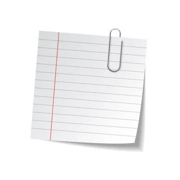 Realistic sticky note sheet. Blank lined paper. Vector illustration. Stock Illustration