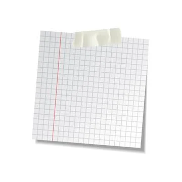 Realistic sticky note sheet. Blank lined paper. Vector illustration. Illustrazione stock