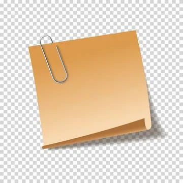 Realistic sticky note sheet. Blank paper. Vector illustration. Stock Illustration