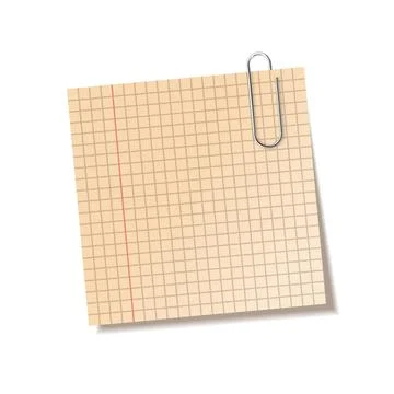 Realistic sticky note sheet. Blank lined paper. Vector illustration. Stock Illustration