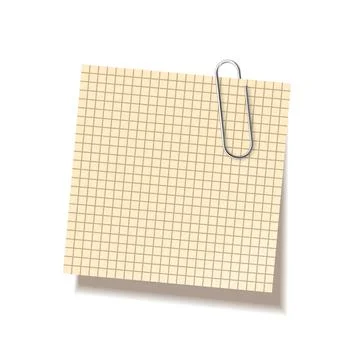 Realistic sticky note sheet. Blank lined paper. Vector illustration. Stock Illustration