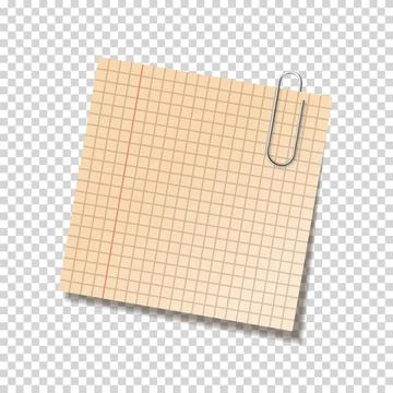 Realistic sticky note sheet. Blank lined paper. Vector illustration. Stock Illustration