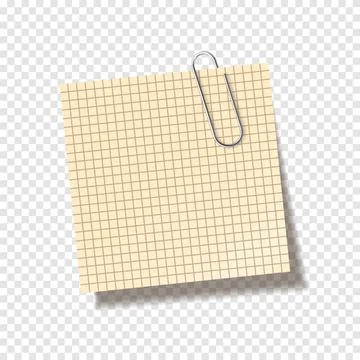 Realistic sticky note sheet. Blank lined paper. Vector illustration. Stock Illustration