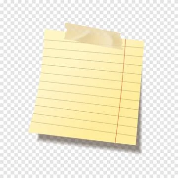 Realistic sticky note sheet. Blank lined paper. Vector illustration. Stock Illustration