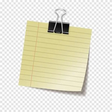 Realistic sticky note sheet. Blank lined paper. Vector illustration. Stock Illustration