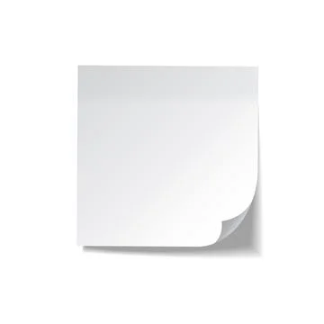 Realistic sticky note. White paper. Message on notepaper. Reminder. Eps10 vector Stock Illustration