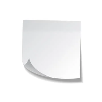 Realistic sticky note. White paper. Message on notepaper. Reminder. Eps10 vector Stock Illustration