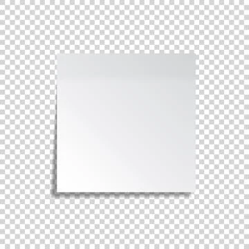 Realistic sticky note. White paper. Message on notepaper. Reminder. Eps10 vector Stock Illustration