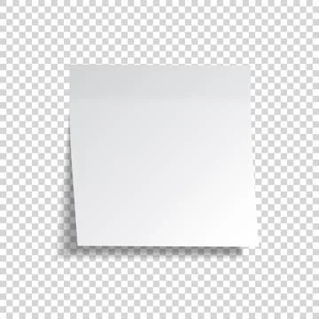 Realistic sticky note. White paper. Message on notepaper. Reminder. Eps10 vector Stock Illustration
