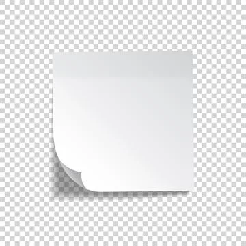 Realistic sticky note. White paper. Message on notepaper. Reminder. Eps10 vector Stock Illustration