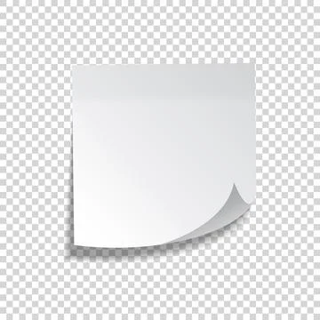 Realistic sticky note. White paper. Message on notepaper. Reminder. Eps10 vector Stock Illustration