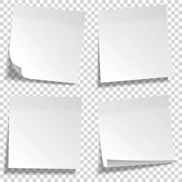 Realistic sticky note. White paper. Message on notepaper. Reminder. Eps10 vector Stock Illustration
