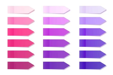 Realistic sticky notes collection. Arrow flag tabs. Post note stickers. Colorful 스톡 일러스트