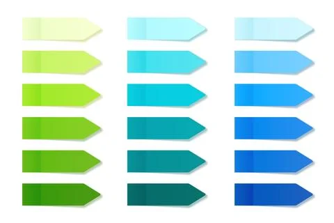 Realistic sticky notes collection. Arrow flag tabs. Post note stickers. Colorful Stock Illustration
