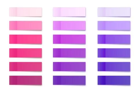 Realistic sticky notes collection. Post note stickers. Colorful sticky paper Stock Illustration