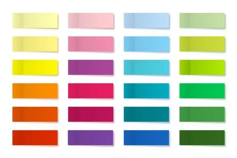 Realistic sticky notes collection. Post note stickers. Colorful sticky paper Stock Illustration