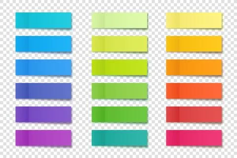 Realistic sticky notes collection. Post note stickers. Colorful sticky paper Stock Illustration
