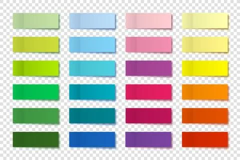 Realistic sticky notes collection. Post note stickers. Colorful sticky paper Stock Illustration
