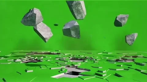 Realistic Stone and Debris Destruction Effects for Green Screen Visual Effects Video stock 327570675