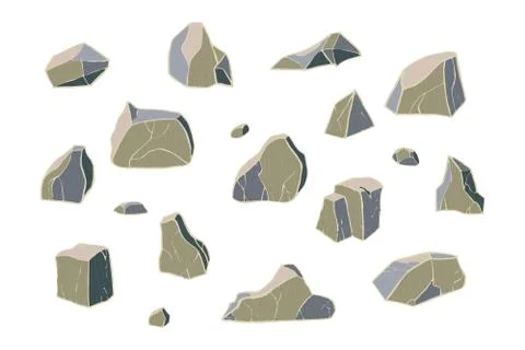 Realistic stone set. Stock Illustration