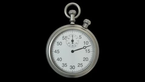 Realistic stopwatch on a black background. 3d rendering Illustrazione stock