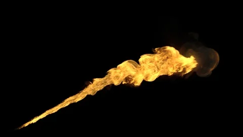 Realistic Stream of fire with alpha channel. Stock Footage 107283470