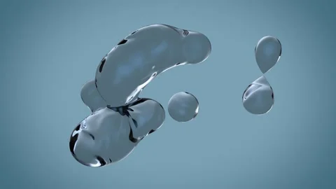 Realistic stream of water droplets of simple shape. Seamless animation looping Stock Footage 149652331