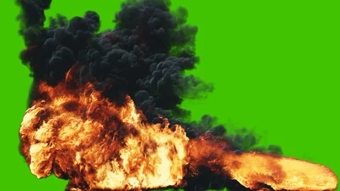 Realistic streams of fire with thick bla... | Stock Video | Pond5