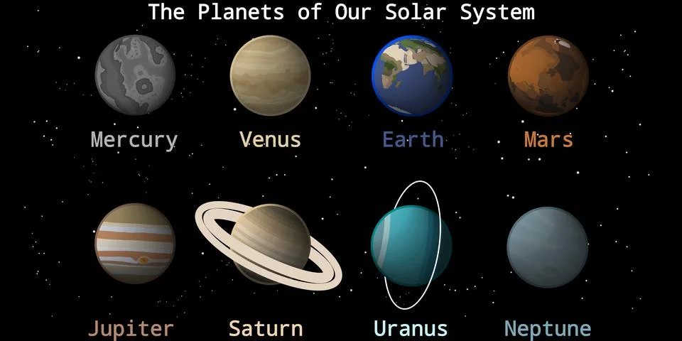 Realistic Style Solar System Planets Illustration Stock Illustration