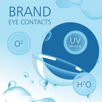 Realistic style vector with contacts ad with package and illustration with text Stock Illustration