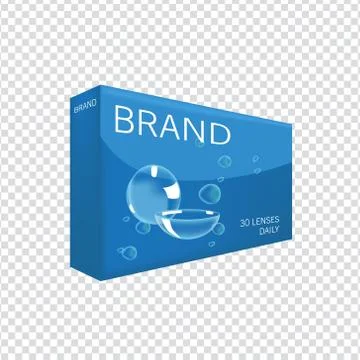 Realistic style vector illustration with contacts package on transparent Stock Illustration