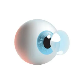Realistic style vector illustration with eye and contact lens Illustrazione stock