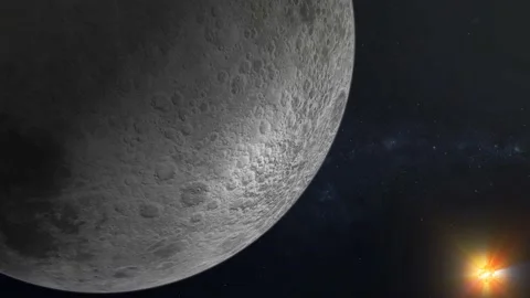 Realistic sun moon planet on space Stock Footage 221903872