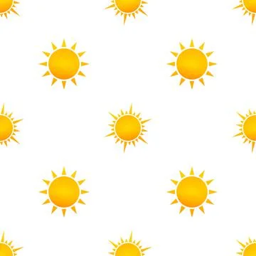 Realistic sun pattern for weather design on white background. Vector Stock Illustration