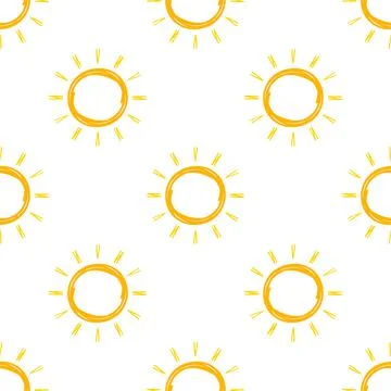 Realistic sun pattern for weather design on white background. Vector Stock Illustration