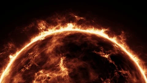 Realistic Sun surface with heat solar waves and flames. Stock Footage 101362987