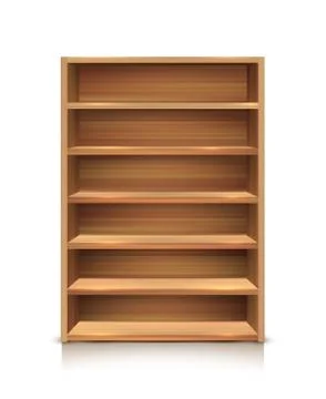 Realistic Supermarket Shelves Stock Illustration