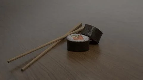 Realistic Sushi Rolls With PBR Materials 3D Model
