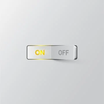 Realistic switch (ON), vector illustration Illustrazione stock