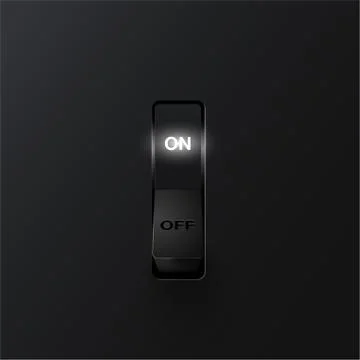 Realistic switch (ON), vector illustration Illustrazione stock