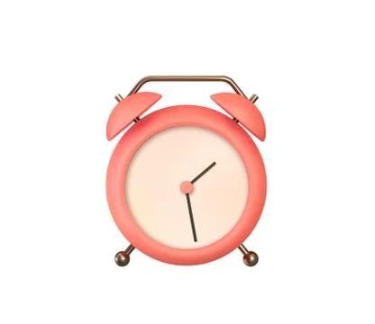 Realistic Table Clock. 3d alarm clock. Classic timer time. Isolated on white Stock Illustration