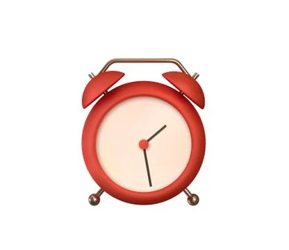 Realistic Table Clock. 3d alarm clock. Classic timer time. Isolated on white Stock Illustration