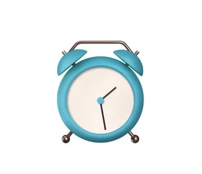 Realistic Table Сlock. 3d alarm clock. Classic timer time. Isolated on white Stock Illustration
