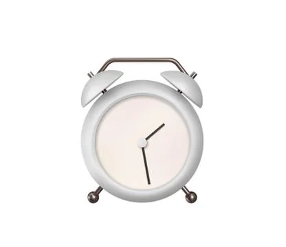 Realistic Table Сlock. 3d alarm clock. Classic timer time. Isolated on white Stock Illustration