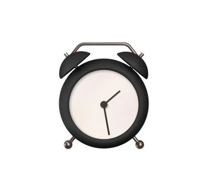 Realistic Table Сlock. 3d alarm clock. Classic timer time. Isolated on white Stock Illustration