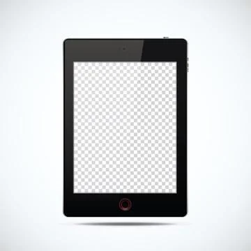 Realistic tablet in black with transparent screen Stock Illustration