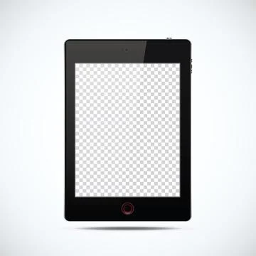 Realistic tablet in black with transparent screen Stock Illustration